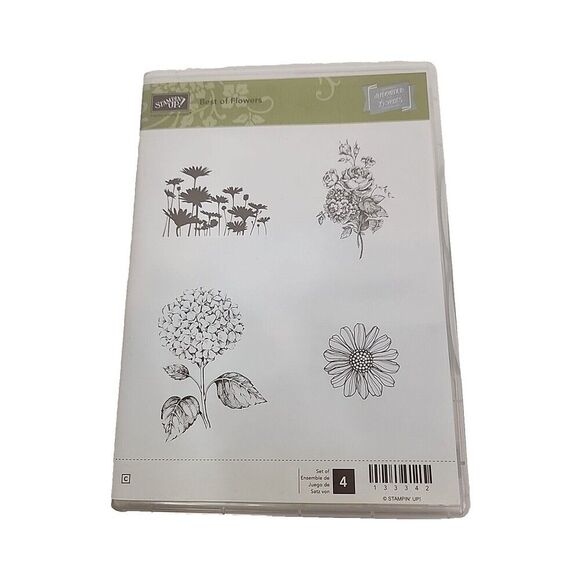 Stampin' Up! BEST OF‎ FLOWERS Stamp Set of 4 133342 Floral Nature Garden - Picture 1 of 4